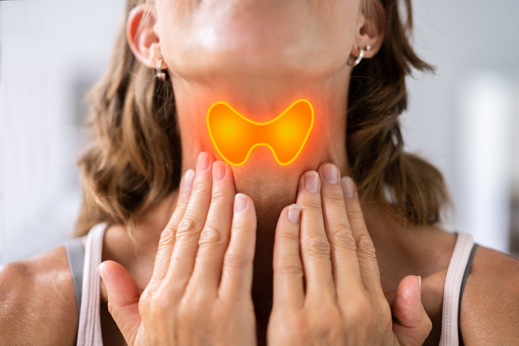 Thyroid Gland Salivary Disease. Woman